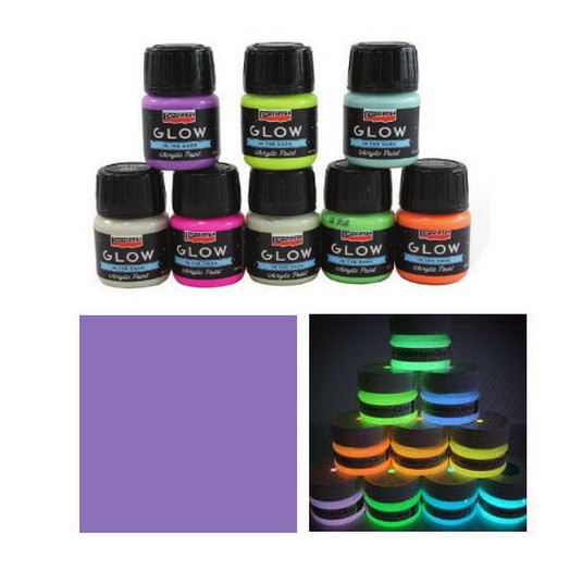 Χρώμα Φωσφοριζέ στο σκοτάδι (Glow in the Dark) Pentart 30ml – Lilac