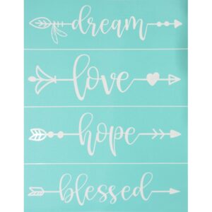 Stick stencil 215x275mm, Dream, Love, Hope, Blessed