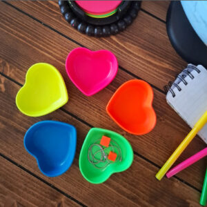 Καρδούλα, neon colors, Jesmonite