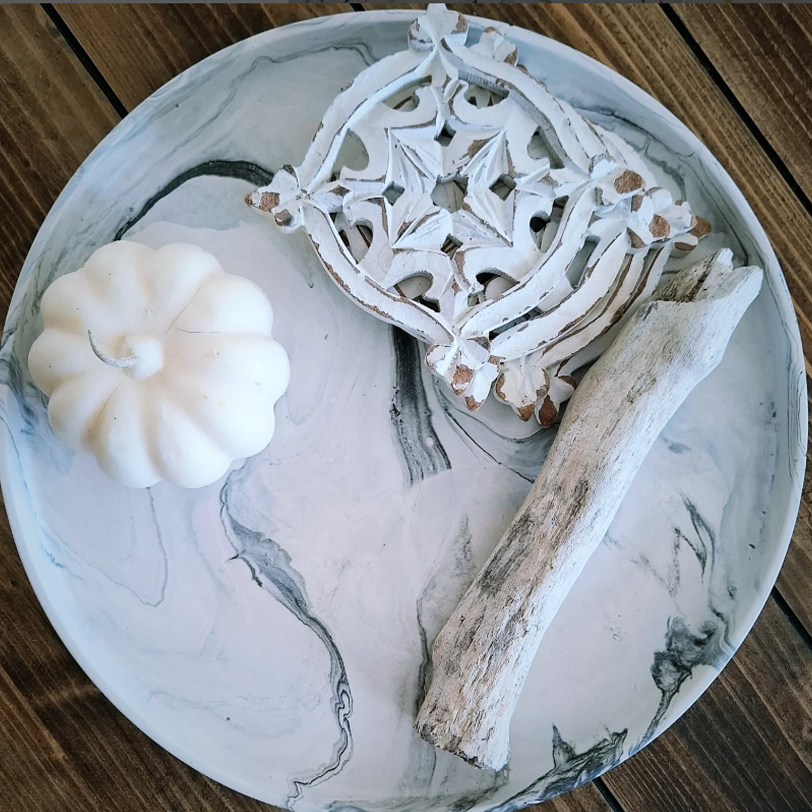 Δίσκος Φ30, Noir Marble , Jesmonite