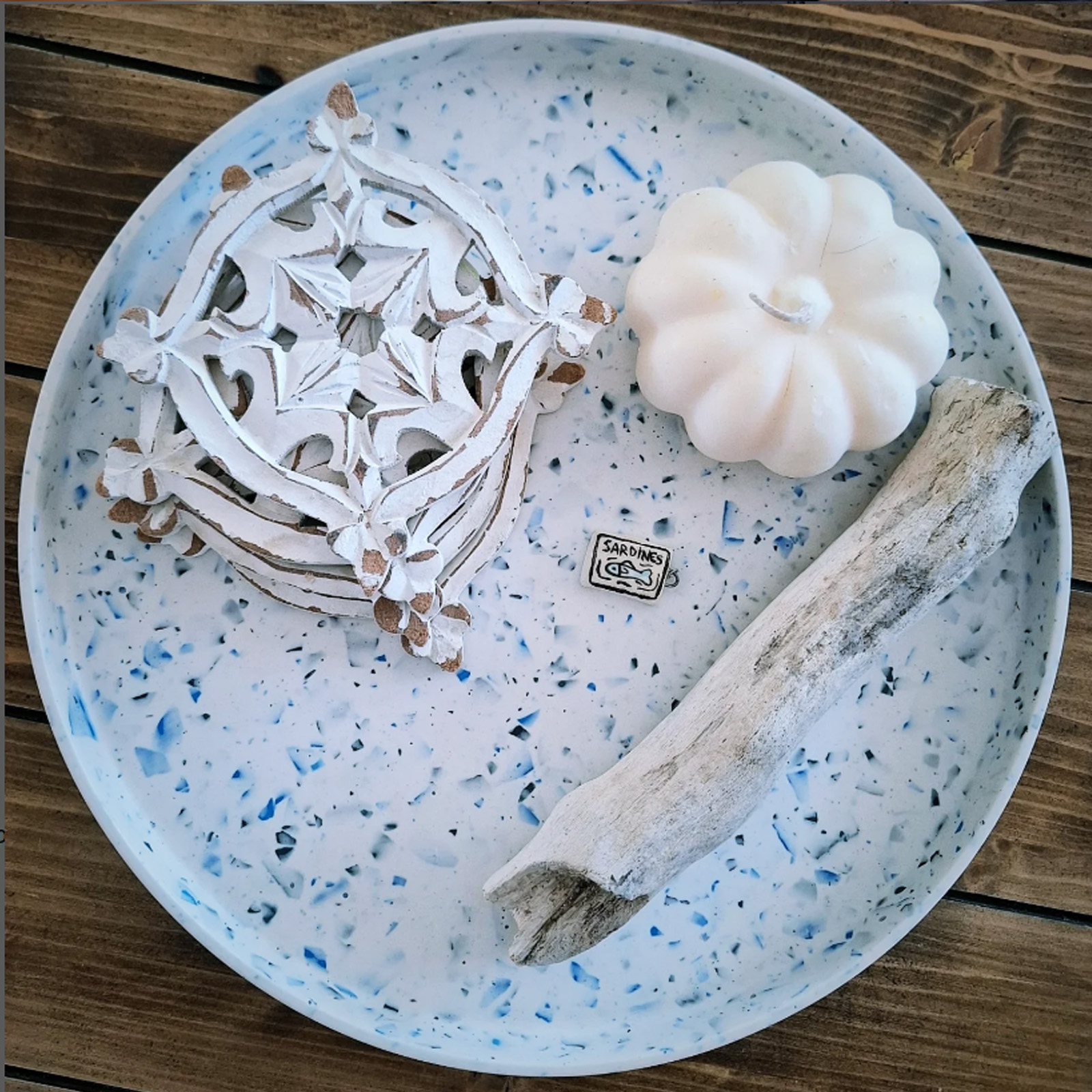 Δίσκος Terrazzo Φ30, Ocean vibes , Jesmonite