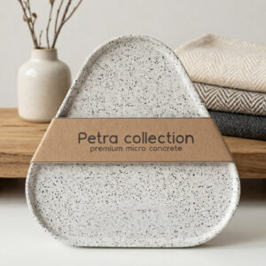 Petra collection, Τρίγωνο grey granite δισκάκι, Jesmonite