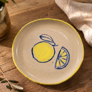 Summer zest collection, κεραμικό πιατάκι λεμόνι3 Ø16