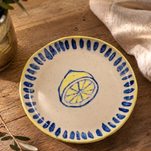 Summer zest collection, κεραμικό πιατάκι λεμόνι4 Ø16