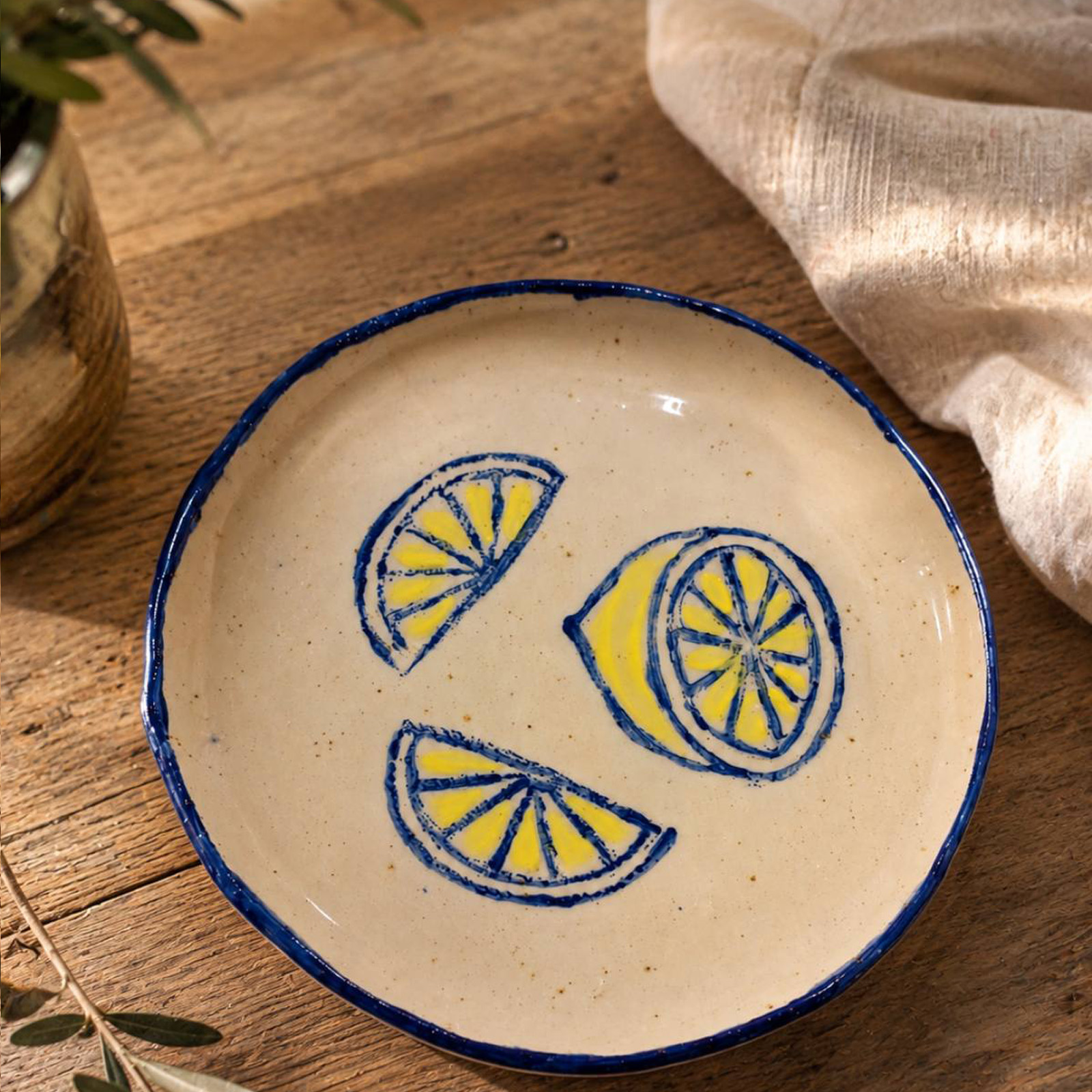 Summer zest collection, κεραμικό πιατάκι λεμόνι5 Ø16