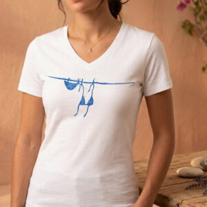T-shirt, γυναικείο μαγιό στο σύρμα σε V