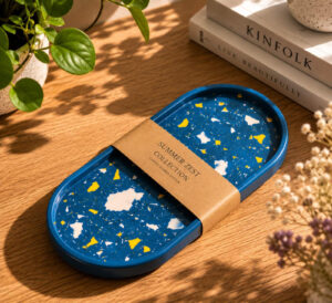 Summer Zest collection, Δισκάκι blue zest, Jesmonite